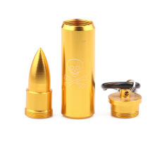 New Foreign Trade Hot Sale Creative 98mm Gold Bullet Shape Metal Pill Bottle